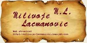 Milivoje Lacmanović vizit kartica
